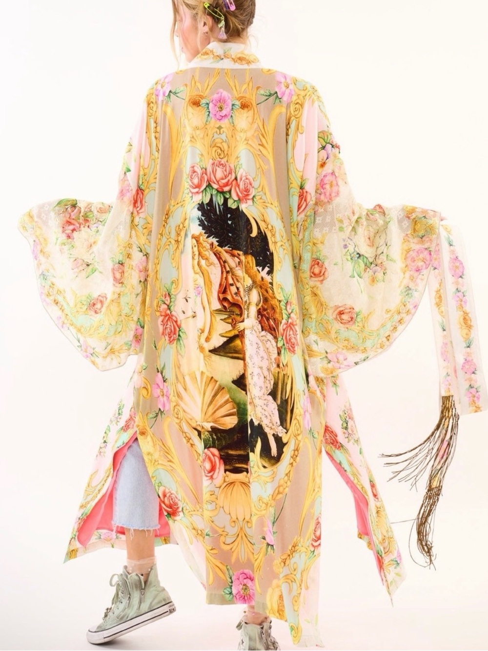 NWT Aratta Floral Birth of Venus Kimono